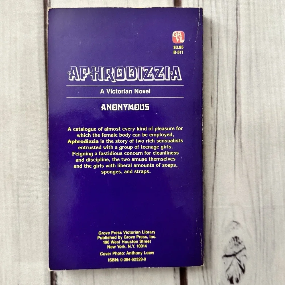 APHRODIZZIA A Victorian Novel Anonymous Grove Press 1984 Vintage Erotica 1st‎ Ed